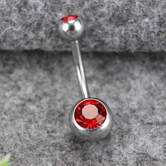 新品 1個 (赤)送料込み 14G へそピアス ボディピアス - フリマ