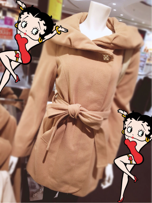 フェイクウールBIG衿コート