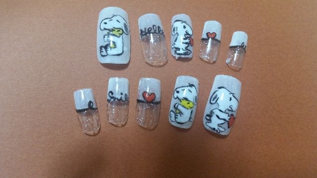 スヌーピー ジェルネイル つけ爪 フリマアプリ サイトshoppies ショッピーズ