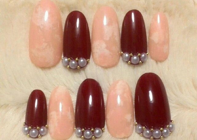 Rienda系ボルドー ヌーディーマーブルネイル ノーブランド フリマアプリ サイトshoppies ショッピーズ