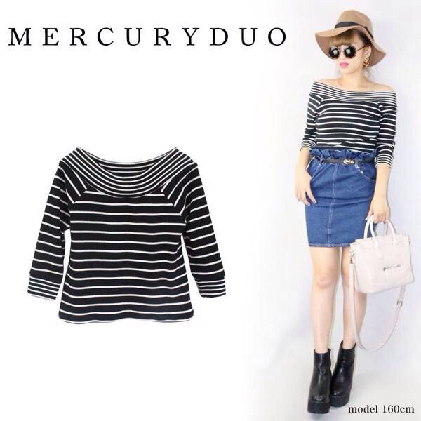 マーキュリーデュオ ボーダーオフショル マーキュリーデュオ フリマアプリ サイトshoppies ショッピーズ