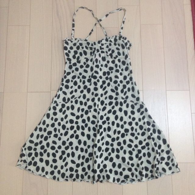 deicy me ダルメシアン柄 バックリボン ミニワンピ