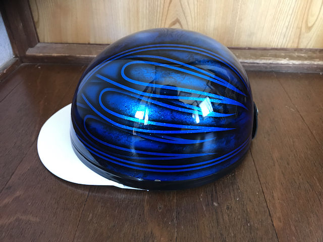 新品 ブルーラメ ラップ塗装 ファイヤーコルク半 ヘルメット
