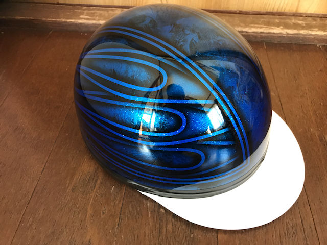 カスタムペイント コルク半 ファイヤー 黒×青ラメブラック×ブルーラメ