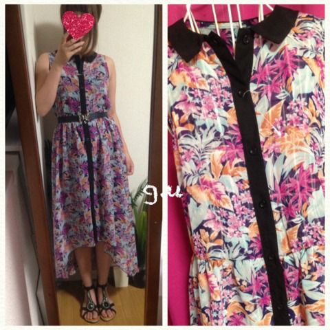 送込g U花柄シースルーロングワンピ ジーユー Gu フリマアプリ サイトshoppies ショッピーズ