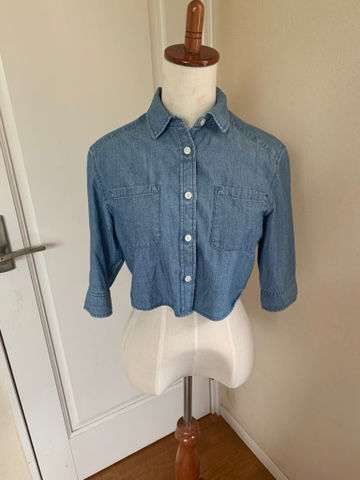 moussyショート丈デニムトップス