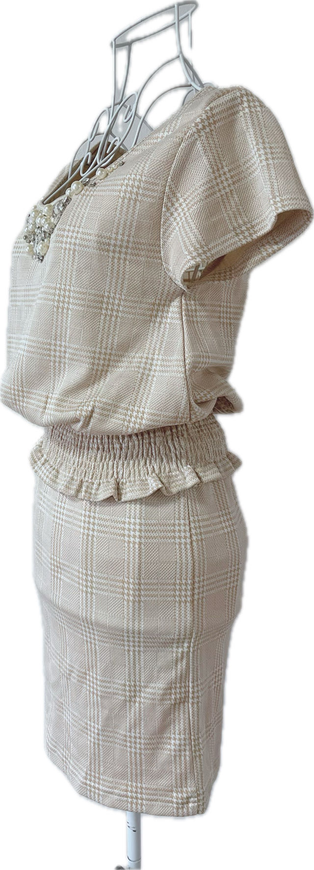 グレンチェックトップス＋スカート/DaTuRa