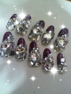 アゲハモデルさくりな系ダイヤモンドグラデネイル フリマアプリ サイトshoppies ショッピーズ