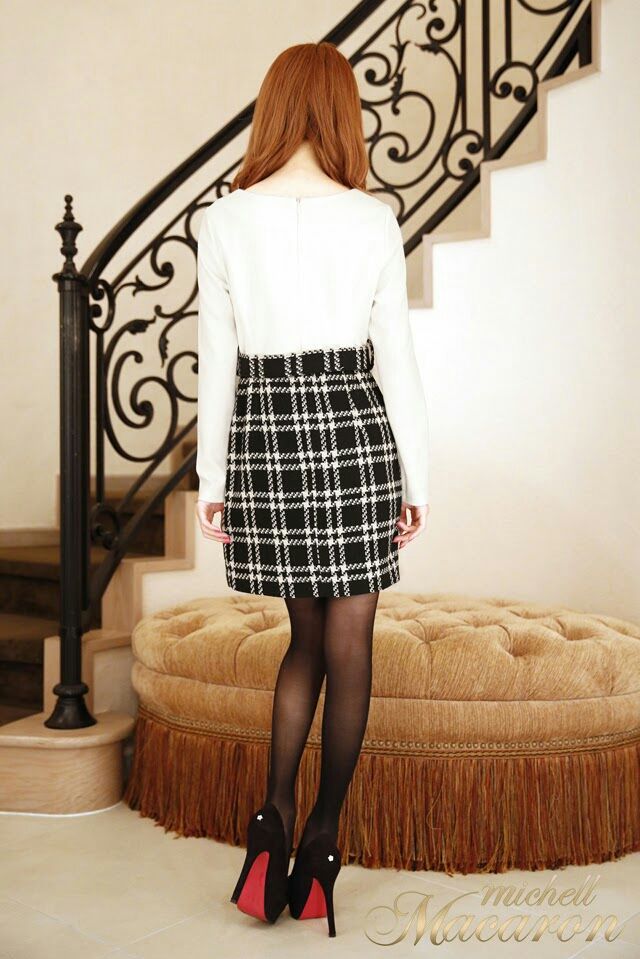 michell macaron チェック柄ノースリーブミニワンピース micellmacaron