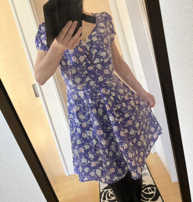 【トランテアン】花柄フレアワンピ
