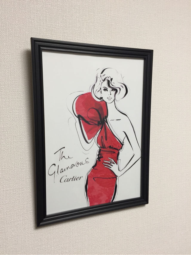 額装済/Cartier RoseClip カルティエコレクション/アートポスター 額装済/Cartier RoseClip カルティエコレクション/アートポスター