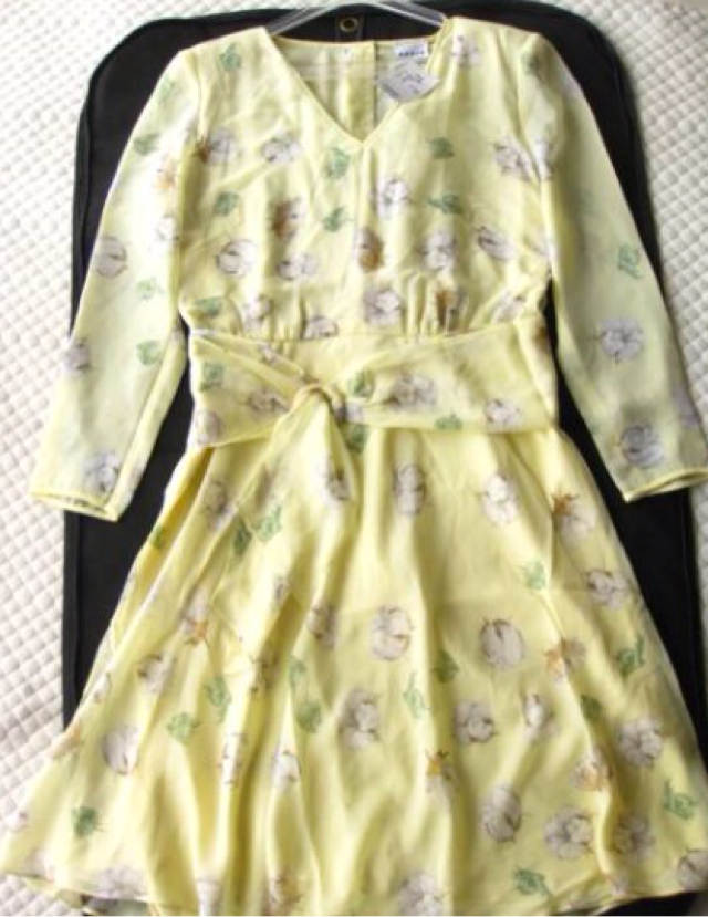 アクリスAKRIS花柄シルクワンピース