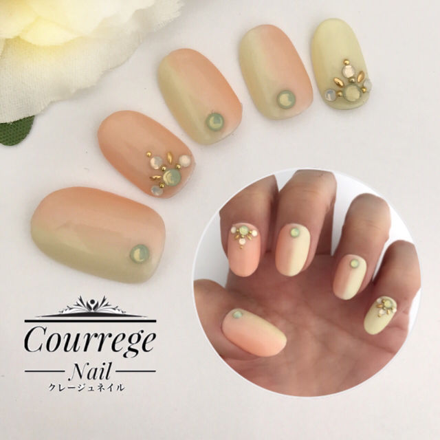 オーダーネイル2色の縦グラデーションネイルチップ フリマアプリ サイトshoppies ショッピーズ