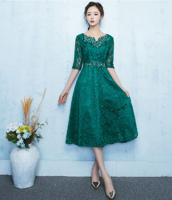 包装無料 送料無料 ワンピース 半袖 刺繍 花柄 結婚式 二次会 披露宴 当日出荷