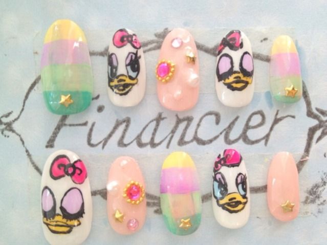 ジェルチップ アヒル調ピンクキャラネイル 痛ネイル風 ノーブランド フリマアプリ サイト