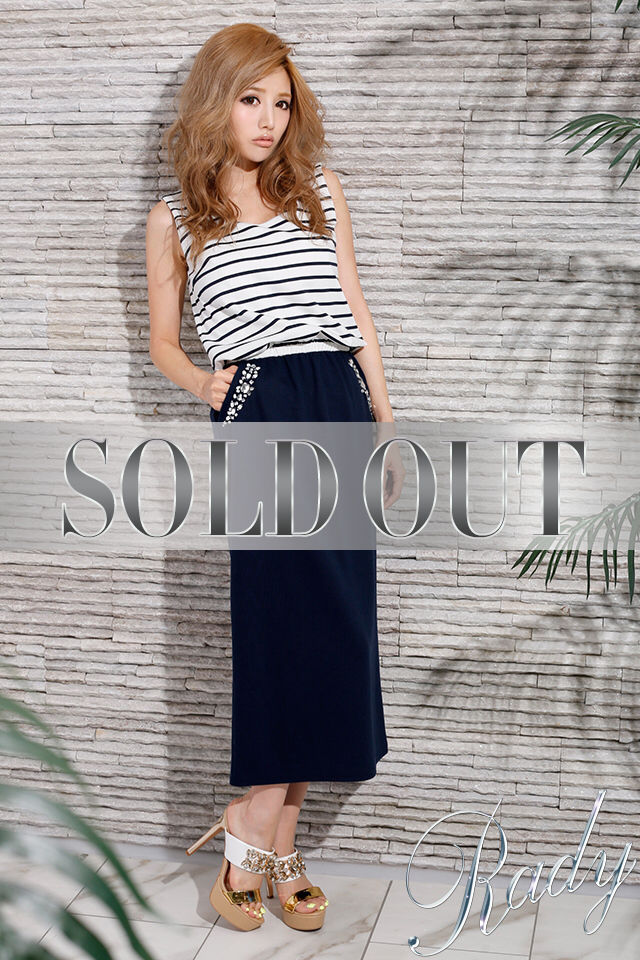 20302471 Rady / ビジューボーダーマキシワンピース(レディー/Rady  