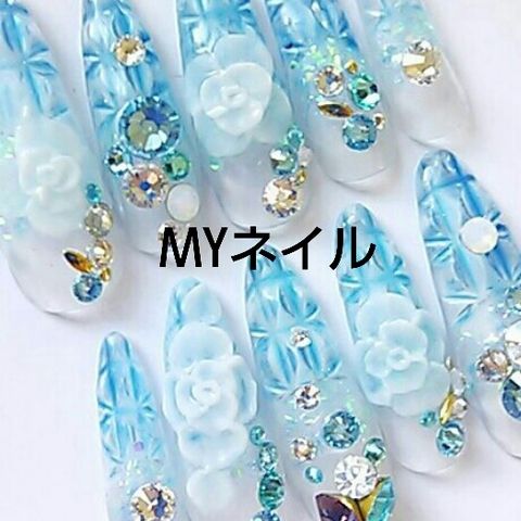 N9 ステンドグラスネイル アクアマリン3d スカルプ ノーブランド フリマアプリ サイトshoppies ショッピーズ