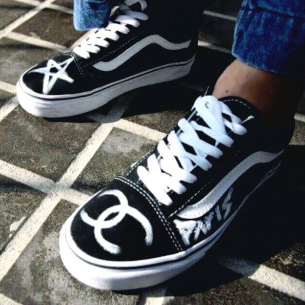 G Dragon オールドスクール ペイント スニーカー ヴァンズ Vans フリマアプリ サイトshoppies ショッピーズ