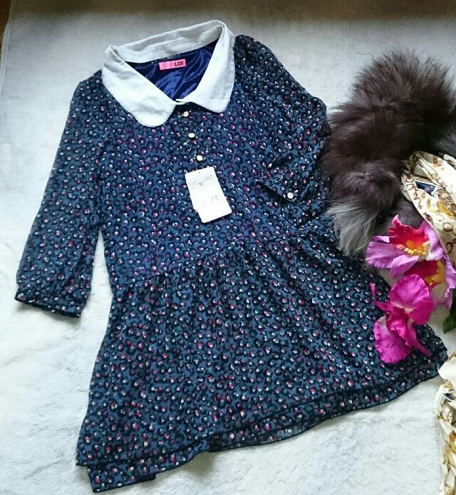 新品！タグ付き！LDSヒョウ柄&times;シフォンワンピース