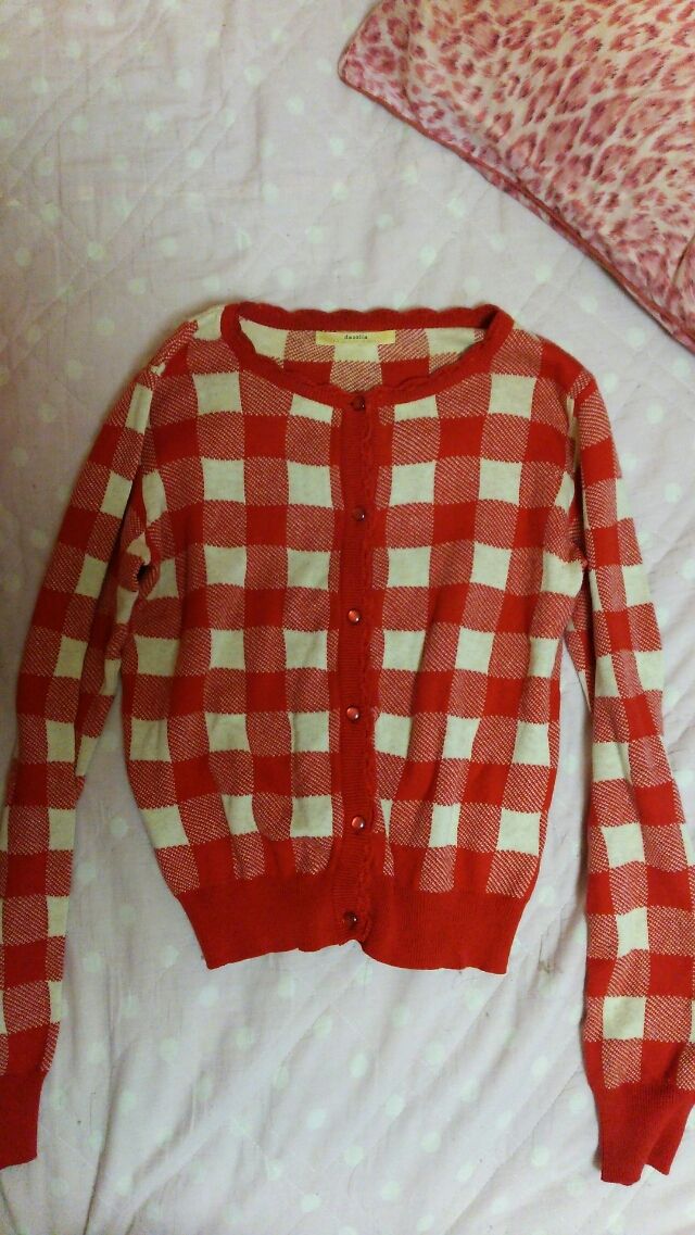 Dazzlin赤チェックカーディガン ダズリン Dazzlin フリマアプリ サイトshoppies ショッピーズ