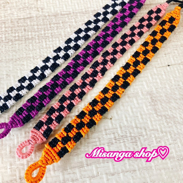 市松柄ミサンガ