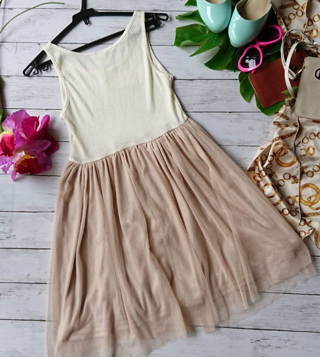 新品！タグ付き！レトロガールリブチュールインナーワンピース