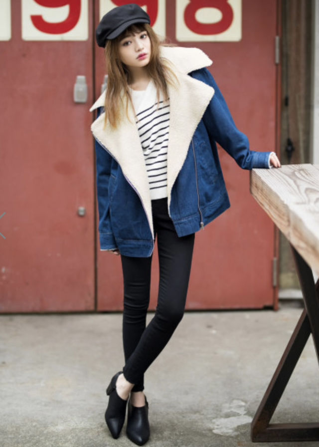 デニムボアライダースジャケット/GRL