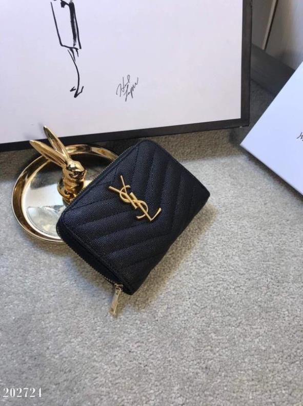綺麗美品　高質YvesSaintLaurent長財。布　国.