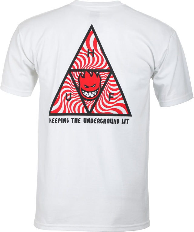 HUF Tシャツ SPITFIRE ホワイト  M ハフ