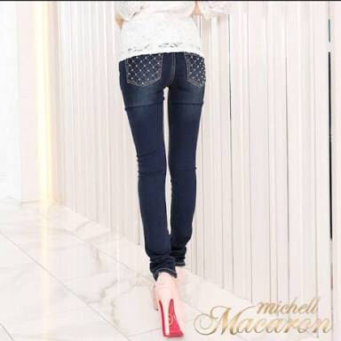 パールキルティングデニム｜スキニーデニム 