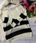 美品！ジュリアーノジュリ薄手×透かしあみボーダーニット