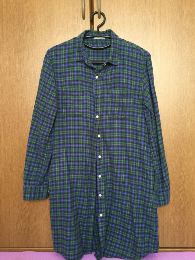 Gu チェックロングシャツワンピース ジーユー Gu フリマアプリ サイトshoppies ショッピーズ