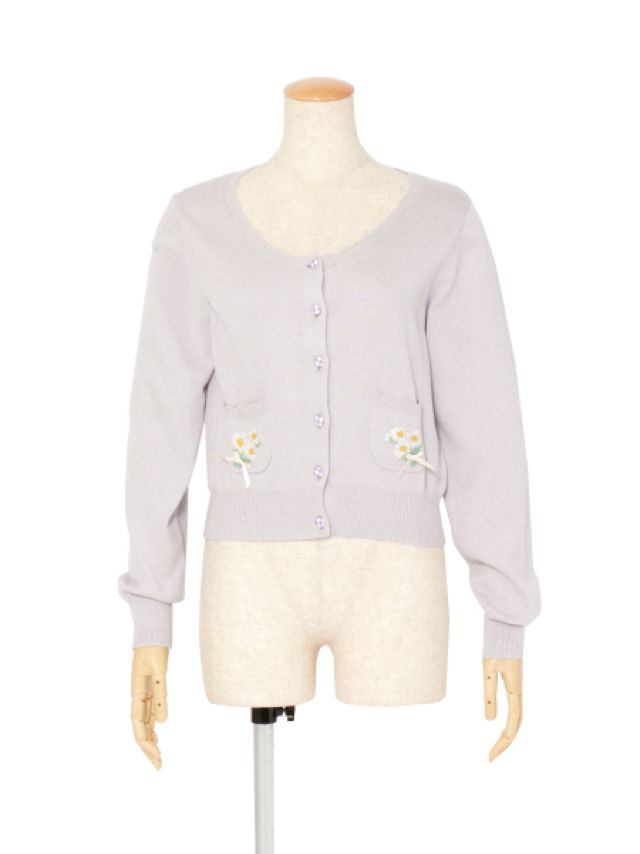 Fi.n.t＊マーガレット刺繍カーデ Fi.n.t＊マーガレット刺繍カーデ