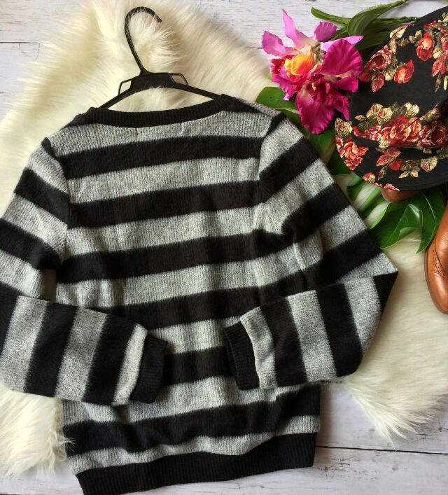 新品！エンポリアムボーダー×リブつき薄手ふわふわニット