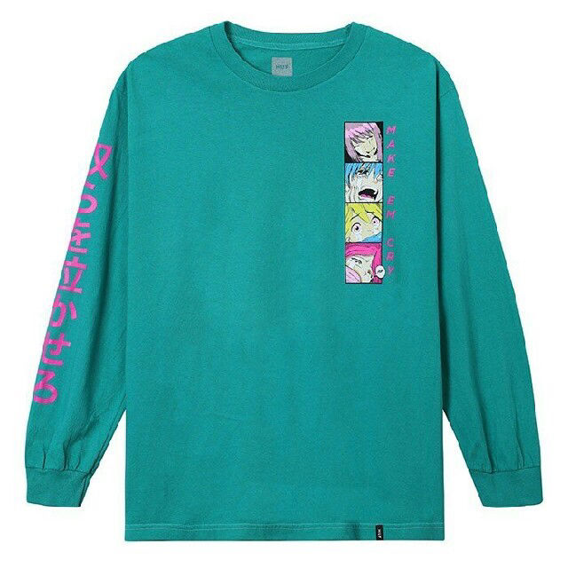 HUF MAKE EM CRY ロンTトロピカルグリーン L