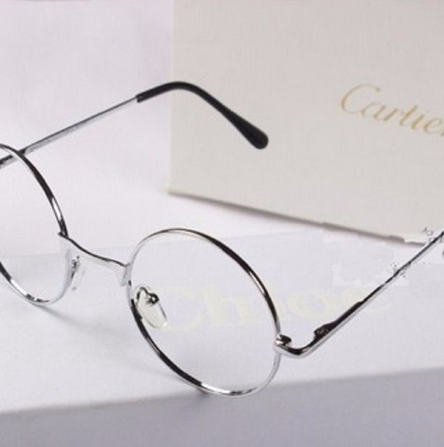 E418 眼鏡フレーム 丸メガネ レンズ無し めがね 18K レトロ