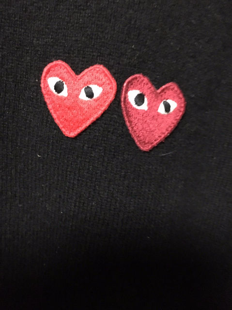 ✨️超美品 プレイコムデギャルソン ニット ハート ロゴ刺繍 ブラック