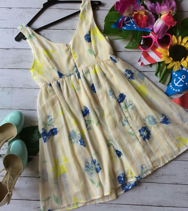 マーキュリーデュオストライプ 花柄薄手ノースリーブワンピ マーキュリーデュオ フリマアプリ サイトshoppies ショッピーズ